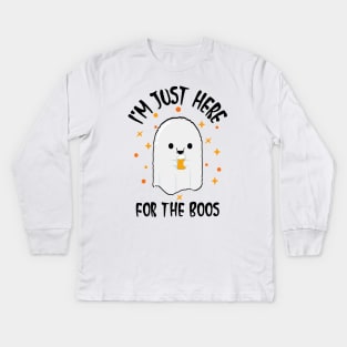 I'm Just Here For The Boos Kids Long Sleeve T-Shirt